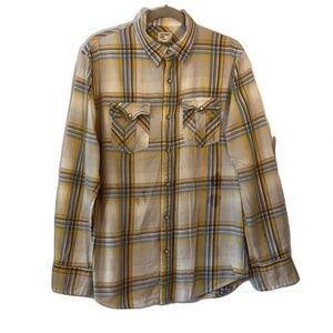 Old Navy | Plaid Pearl Snap Western Style Long Sleeve Cotton Shirt, Medium